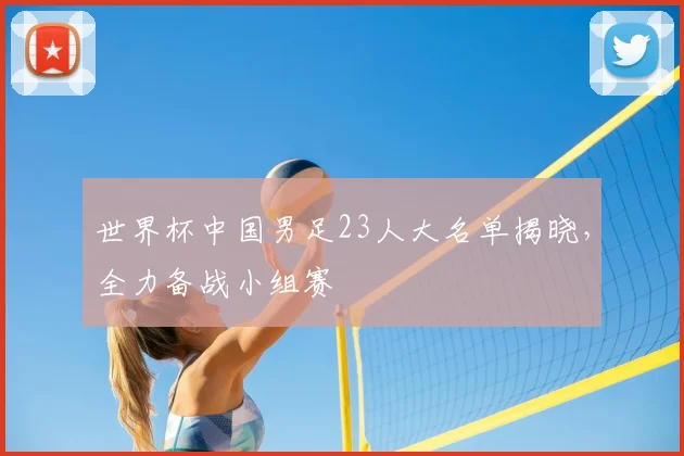 世界杯中国男足23人大名单揭晓，全力备战小组赛